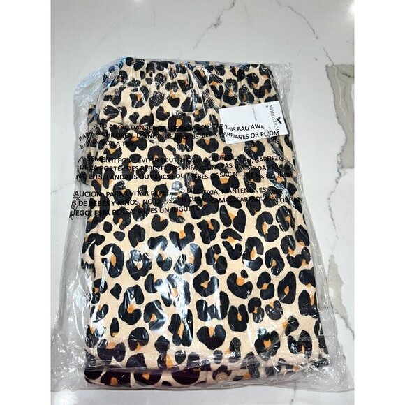 NORDSTROM Women's Tan Shore Leopard Print Pajama Top And Bottom New In Package - Picture 4 of 5